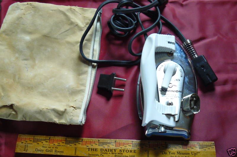 Vintage Dominon Portable Travel Clothes Iron  