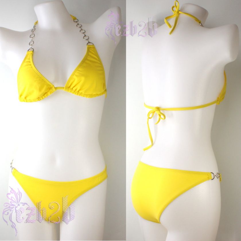 Sexy Swimsuit halter Lady Swimwear Top Set Bikini #5122 Yellow  