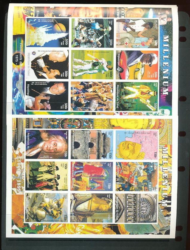 CHAD 1999/2001 MNH Millenium Japan Art Beatles Elvis Titanic Cats 