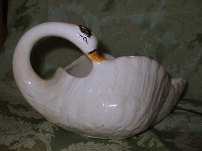 Vintage Italy Deruta Santucci Swan Planter Large MINT  