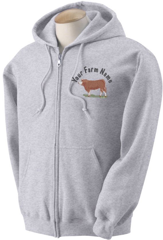 Simmental Beef Bull Custom Farm Name Embroidered Sweatshirts Small   3 