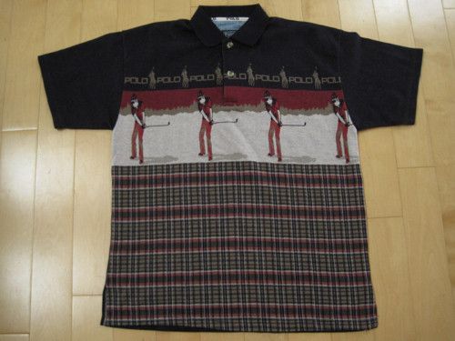 AMAZING large RALPH LAUREN polo GOLF MOTIF SHIRT wow  