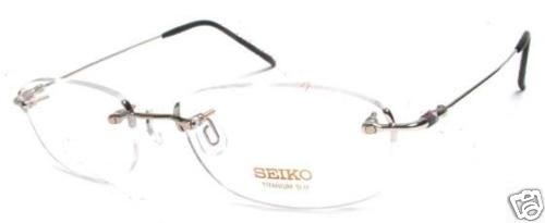 Rimless Auth. SEIKO Frames Pure titanium H1038T w/ case  