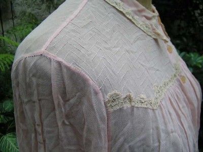 Beautiful Art Deco Pink Chiffon, Lace Bed Jacket  