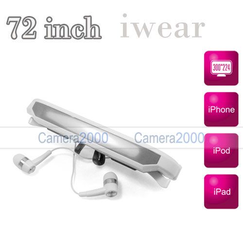 72” Virtual Screen Digital Video Eyewear Iwear Glasses F/ iPhone 