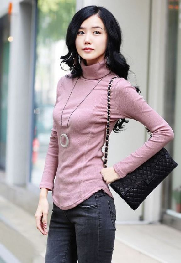   New Korean Womens Clothing High necked Render Sweater 6 Color  