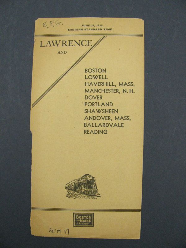 Boston & Maine Railroad B&M RR Timetable 1936 Reading Public PTT TT 