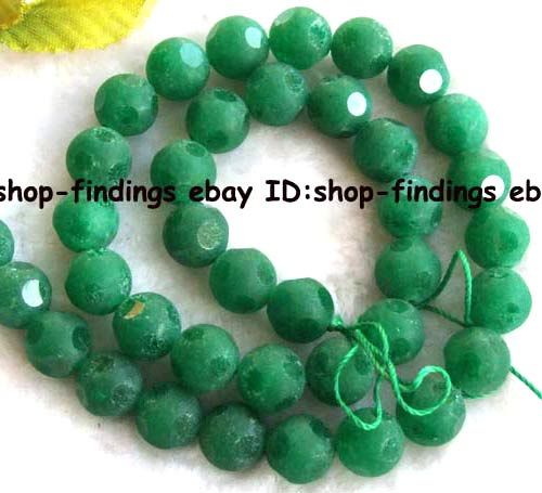 rough 10mm round faceted jade gemstone Beads 15.5 high quality  