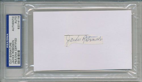 JACKIE ROBINSON SIGNED AUTO PSA DNA BROOKLYN DODGERS  