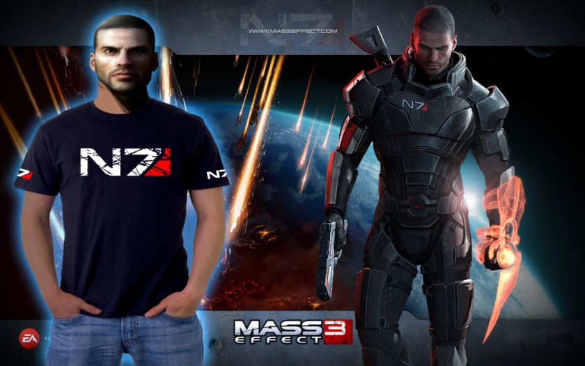Mass Effect 3 N7 T shirt Black Size S XL NEW  