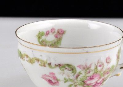 c1890 Set of 47pcs Mignon Z & S Co Bavaria German Porcelain Pink Rose 