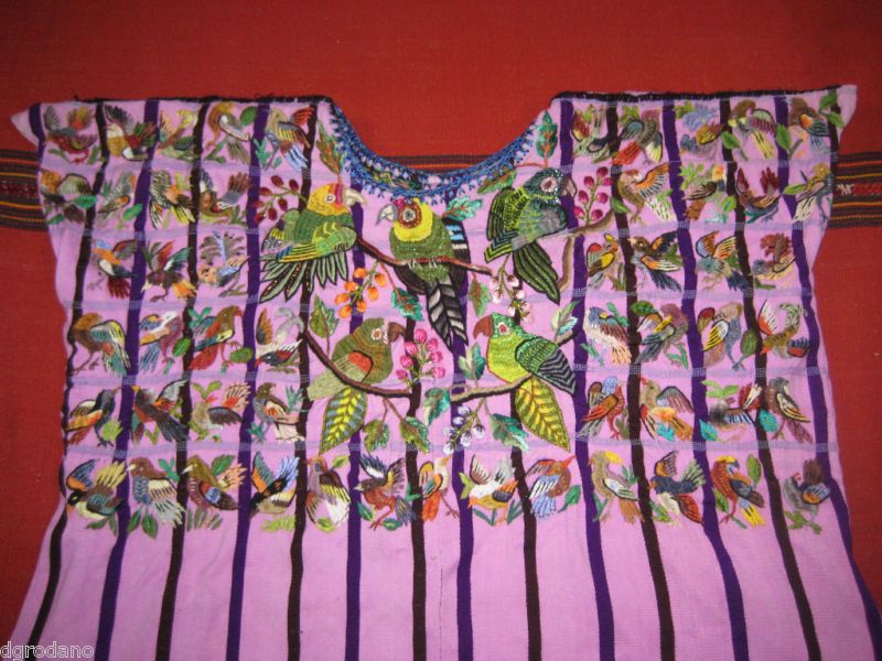 Huipil Blouse Guatemala Huipil Embriodery Birds #203  