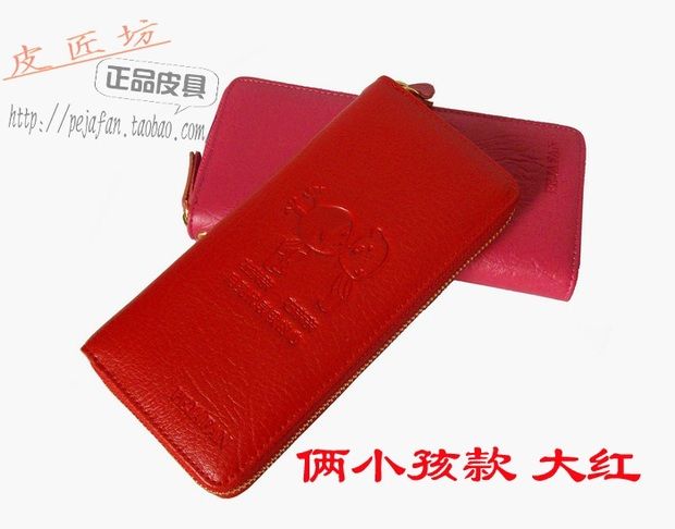 Womens Genuine Leather Colorful Bag Long Clutch Zip around Wallet 