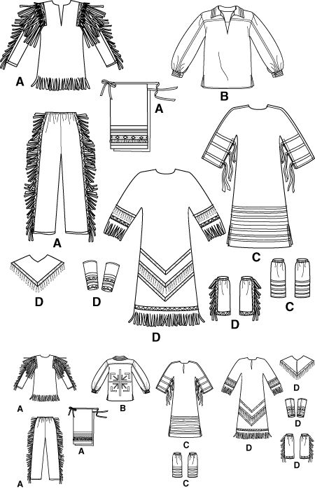 Native American Pow Wow KIDs PATTERN Simplicity 5448  