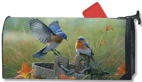   BLUEBIRD LANDING MAGNETIC MAILBOX COVER BLUE BIRD MAGNET WORKS   NEW