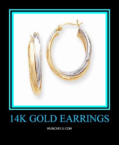 NEW 14K Two Tone Polished Double Oval Hoop Earrings  