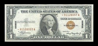 1935a $1 HAWAII STAR SILVER CERTIFICATE INCREDIBLE NEAR GEM 