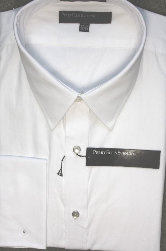 Perry Ellis Tuxedo Shirt lay down collar non pleated  