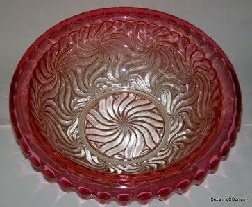 Baccarat ROSACES MULTIPLES Rose Tiente Cranberry Punch Bowl Seldom 