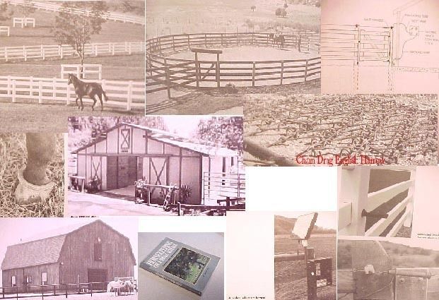 HORSE KpSmAcr~FENCE STALL BARN BUILDING PLANS farming TRAILER VICES 