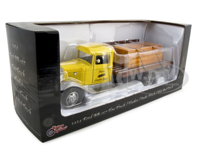 1934 FORD BB 157 FLAT BED TRUCK YELLOW 124 DIECAST  