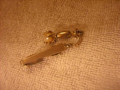 Vintage Hickok USA Faux Pearl Tack Pin & Tie Clip in 1  