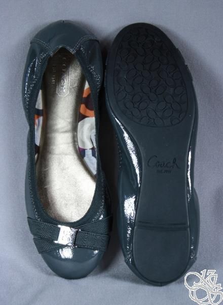   Crinkle Patent Graphite Grey / Purple Ballet Flats Shoes New A2118