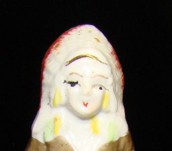 VINTAGE BISQUE FROZEN CHARLOTTE DOLL INDIAN OCC JAPAN *  