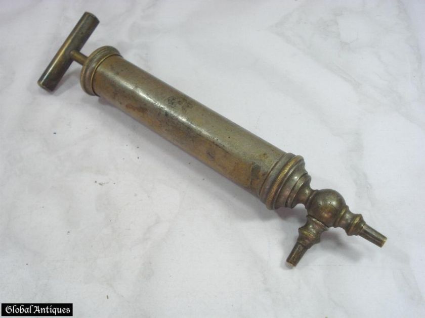 19C. ANTIQUE MEDICAL BRONZE SYRINGE PUMP RARE  