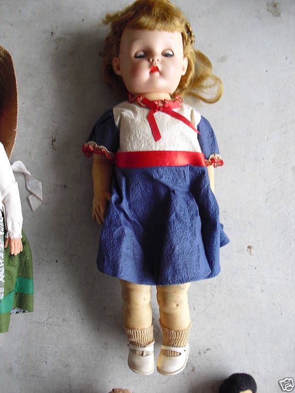 BIG Vintage 1950s Vinyl Girl Doll One Piece Body 17  