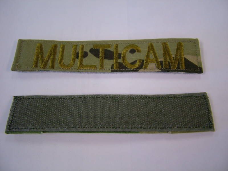 CUSTOM MULTICAM CAMO NAME TAPE W/ COYOTE BROWN LETTERS  