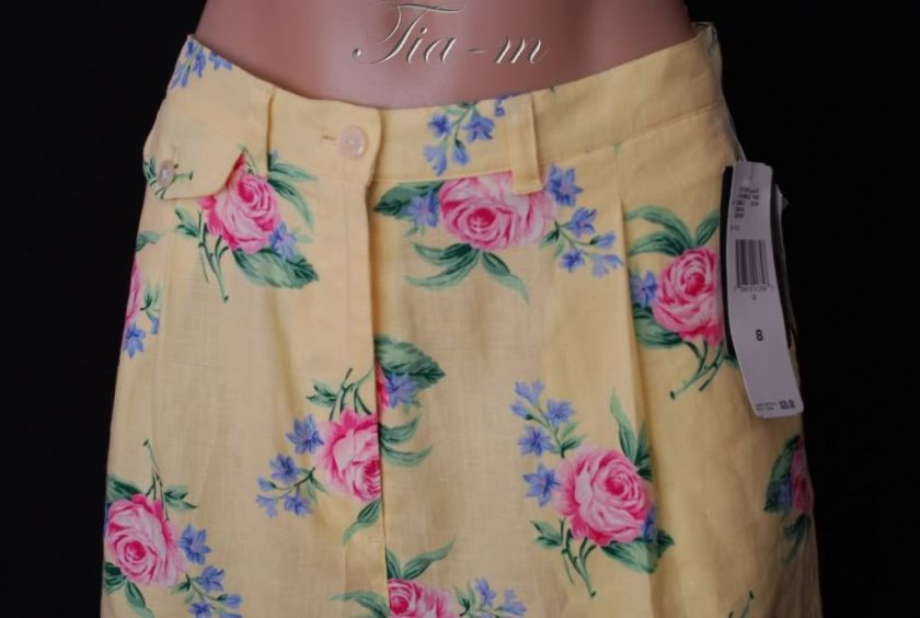 RALPH LAUREN FLOWERED LINEN SHORTS WOMEN SZ 8 NWT $69  