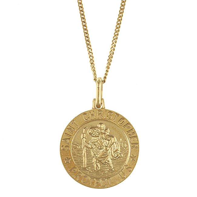 14K Gold over Silver 20 St. Christopher Necklace  