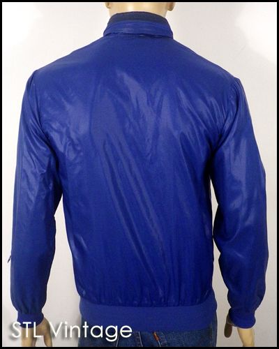 vtg 80s retro IZOD LACOSTE royal blue LINED JACKET WINDBREAKER HOODED 