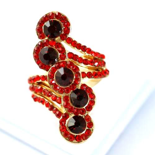   18K GP Gold Plated Gemstone Zirconia CZ Adjustanle Ring Fashion  