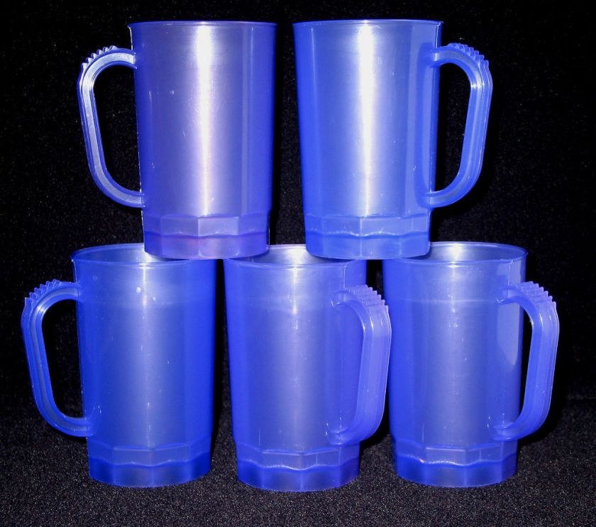 PURPLE PLASTIC BEER MUGS TRANSLUCENT PLASTIC GLASSES  