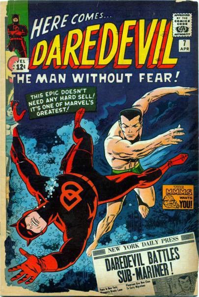 DAREDEVIL 7 FR/G RARE 1st RED COSTUME SUB MARINER 1964  