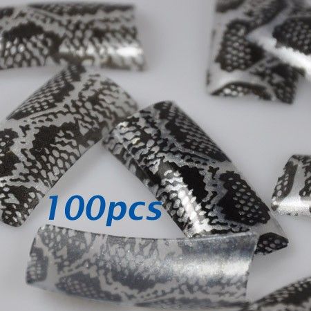 100 Snake Style French False Acrylic Nail Tips  