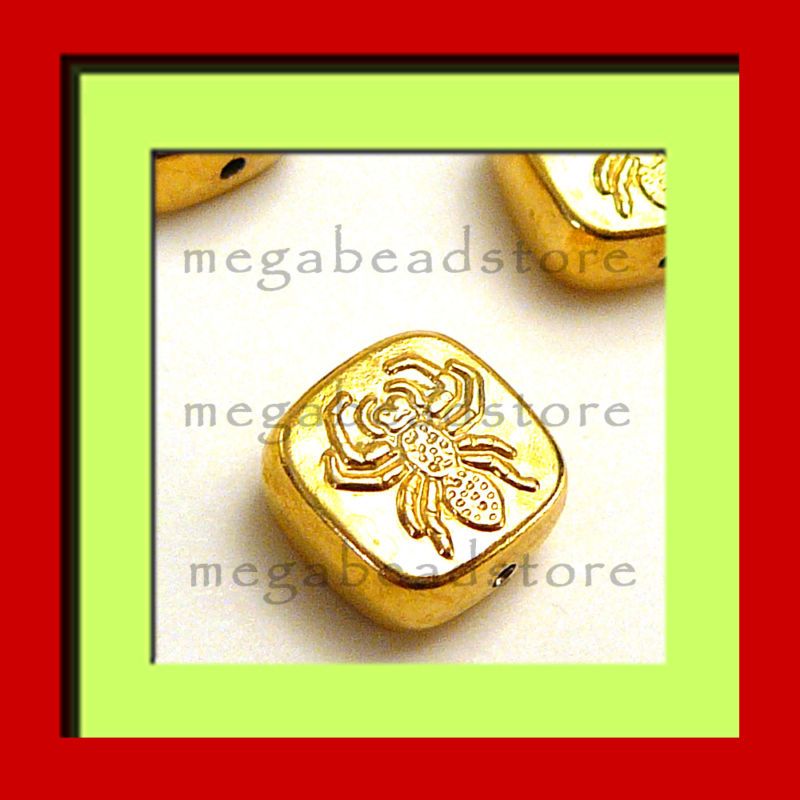 VERMEIL Gold Bali Handmade Spider Beads 10mm B219V  