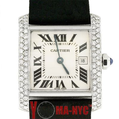 LADYS MEDIUM (DATE) DIAMOND CARTIER TANK FRANCAISE WATCH  