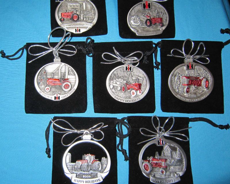 IH 2004 2011 Intl Harvester Farmall Tractor 8 Pewter Ornaments 