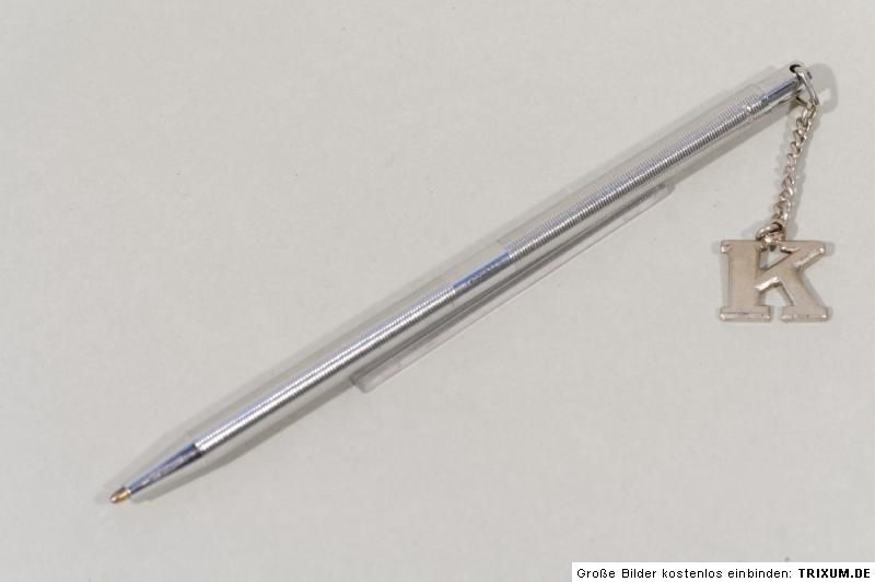 rare silver  K  ball point pen, german made 1970 ies  