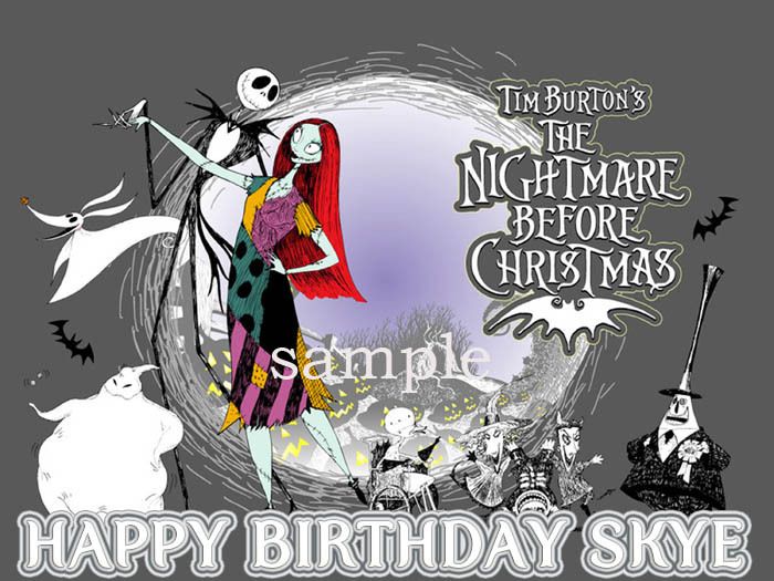 NIGHTMARE BEFORE CHRISTMAS Edible CAKE Image Topper  