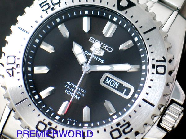 SEIKO MENS AUTOMATIC SEAMASTER 100M STEEL WATCH SNZG39  