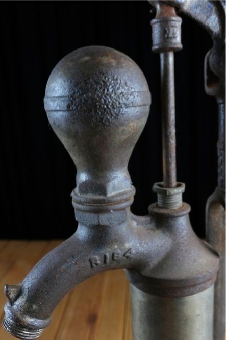 Windengine & Pump Antique Steel Cast Iron Well Pump Head Patent 