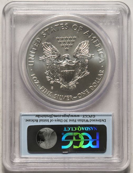 2011 S Silver Eagle PCGS MS69 FirstStrike Flag Label from 25th 