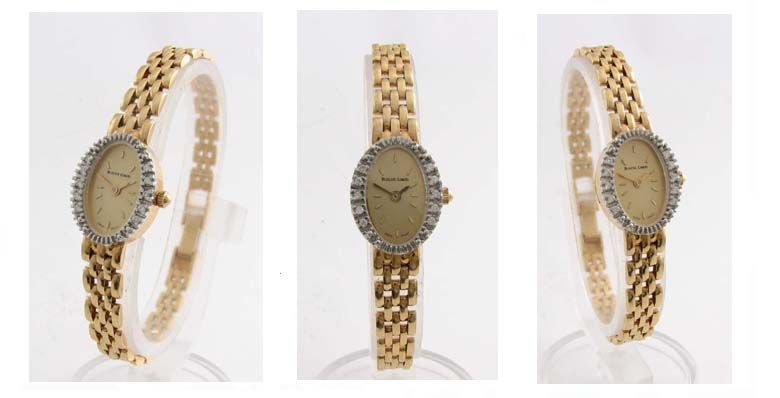 9k Gold & Diamond Bueche Girod Ladies Wrist Watch 2000  
