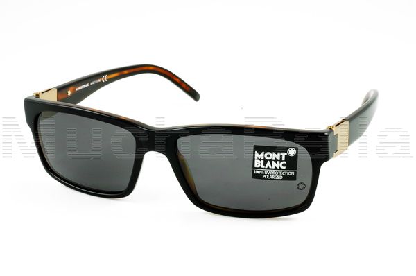 MONT BLANC SUNGLASSES MB 215 501 BLACK w HAVANA INTERIOR MENS NEW 