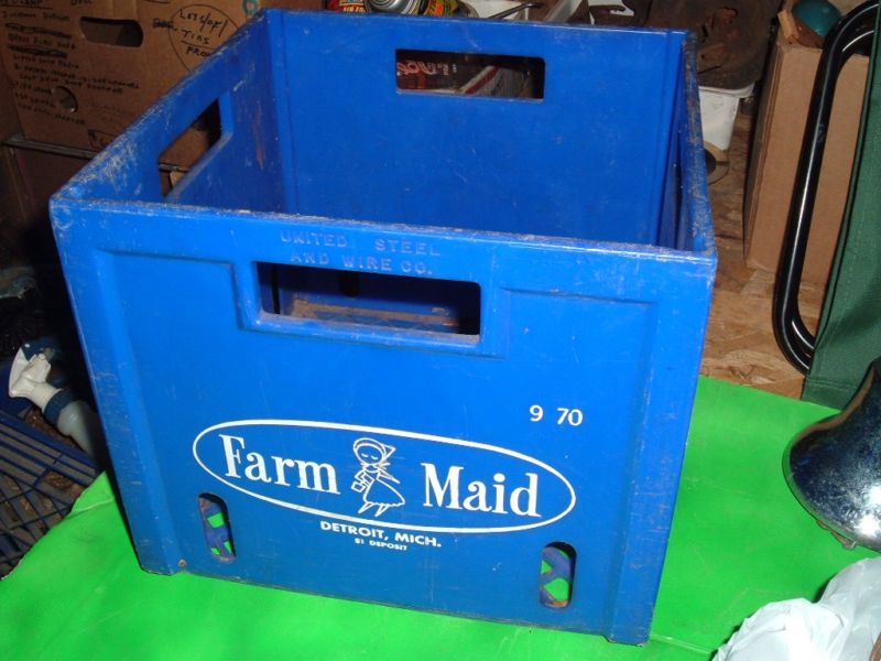 vintage dairy milk crate container plastic storage 1970  