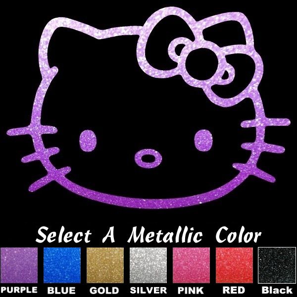 Hello Kitty PURPLE GLITTER Window Stickers Decals HOT  